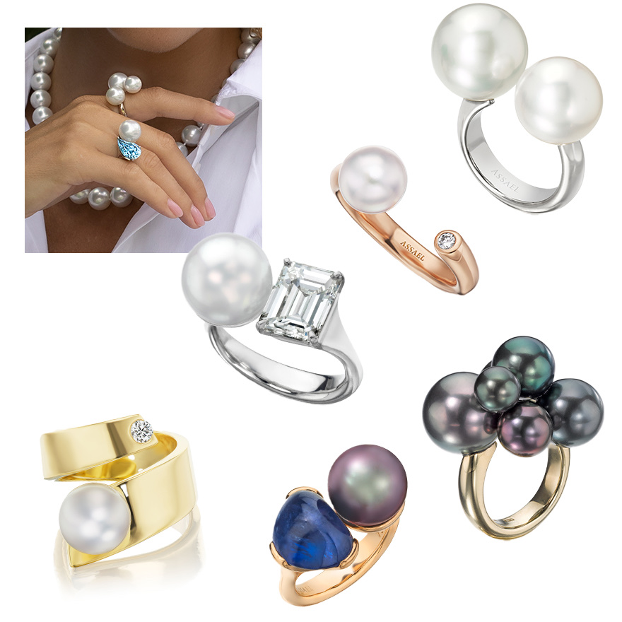 Assael pearl rings