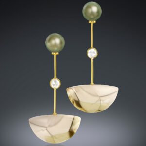 Assael Fijan pearl and jasper pendant earrings