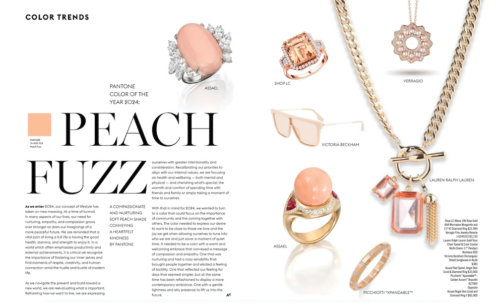 Assael is featured in the Winter issue of Accessories Council Magazine. Peach Fuzz
