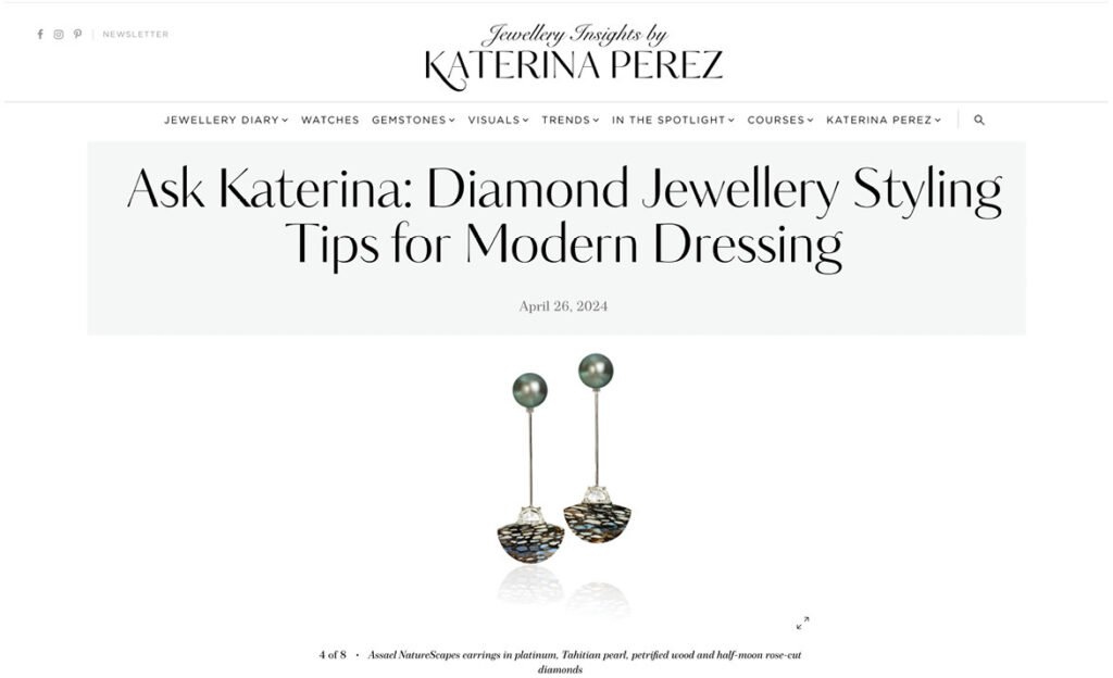 Assael featured in Jewellery Insights by KATERINA PEREZ