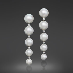 10-south sea pearl “diamond connected” earrings