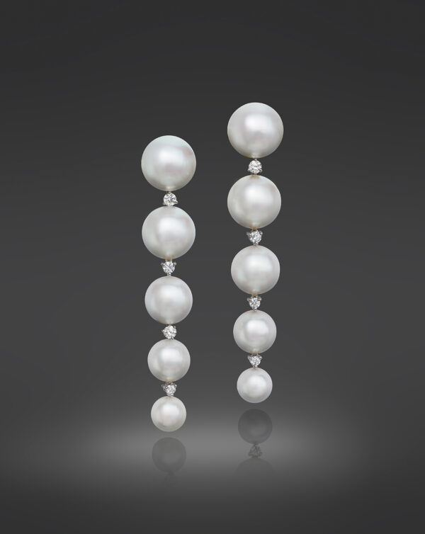 10-south sea pearl “diamond connected” earrings