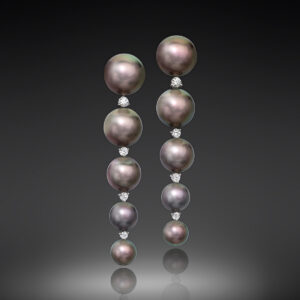 Tahitian pearl “diamond connected” earrings