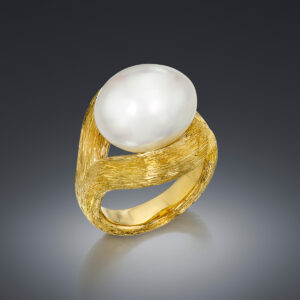 Oval south sea pearl cocktail ring